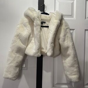 naked wardrobe | Jackets & Coats | Naked Wardrobe Hooded Crop Faux Fur